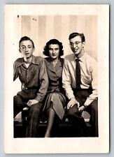 Vtg Photo - Mother posing with her two handsome young sons | 1950s picture