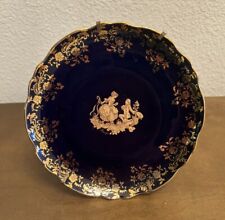 Limoges Cobalt Blue Gold Courting Couple Scene Small Dish Plate picture