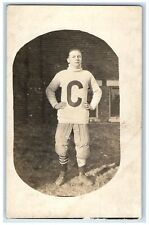 c1910's C School University High School Uniform Sports RPPC Photo Postcard picture
