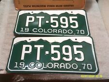  1970 Colorado License Plates PASSENGER VARIOUS NUM.  RAT ROD PAIR NEW  MAN CAVE picture