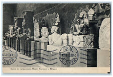 1924 Egyptian Tribal People Statue Archeology Hall Museum Mexico Postcard picture