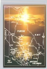 Yukon Canada Territory Highway Map Sunset Background Postcard picture