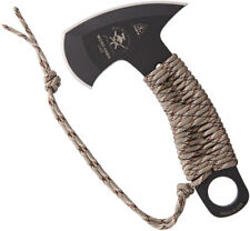 TOPS Micro Hawk One Piece Fixed Black Axe Head Blade Camo Paracord Knife MHAWK01 picture