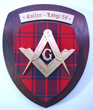 Free Mason Masonic Shriners Collier Lodge 59 Scotland Wood Wall Hanging Plaque  picture