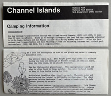 2  '80s CHANNEL ISLANDS CAMPING/SEA LIFE  NATIONAL PARK SERVICE UNIGRID BROCHURE picture