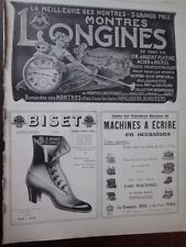 LONGINES + BISET shoes + REAL company paper advertising ILLUSTRATION 1910 picture