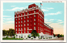Newport News Virginia Warwick Hotel Motel Inn USA VA Linen Vintage Postcard picture