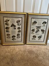 Vintage Advertising Print For Ladies Hats Framed Set Of Two picture