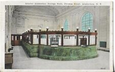 Vtg Postcard - Interior Amsterdam Savings Bank - Amsterdam, New York 1947 picture