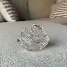 Vintage Crystal Swan Trinket Box with Original Box - Excellent Condition picture
