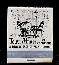 ROCHESTER MN TOWN HOUSE OF FRIENDSHIP Full Vintage Matchbook Bar By Mayo Clinic picture