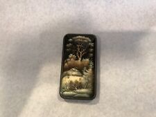 Russian Lacquer Box Fedoskino Art Painting Landscape Handmade hinged Jewelry Box picture