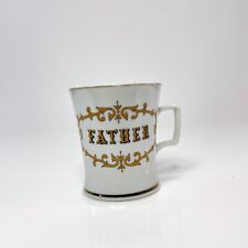 Vintage Coffee Mug - Father is Happiness White/Gold - Tea Collectable Art Retro picture