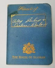 1953 The House of Seagram Address Book Phone Calendar Seabreeze Ancient BY picture
