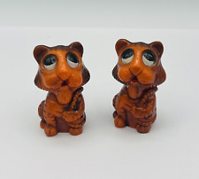 Vintage Miniature Tiger Salt And Pepper Shakers  picture