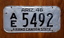 1948 ARIZONA License Plate # AE - 5492 - GRAND CANYON STATE picture