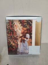 Vtg Christmas Little Girl Teddy Bear Tree 16 Cards & Envelopes Sandra Kuck NIB picture