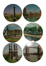 Vtg Set 6 Cork Souvenir Coasters London English Tourist Sites Buckingham Palace picture