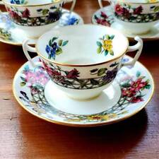 Antique 1900s CAULDON Cups & Saucers w/ Stunning Floral Motif (SOLD SEPERATELY) picture