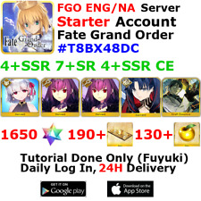 [ENG/NA][INST] FGO / Fate Grand Order Starter Account 4+SSR 190+Tix 1690+SQ #T8B picture