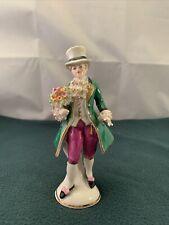 DRESDEN FRANKENTHAL FIGURE Germany Victorian  Man with lace & Flowers 7