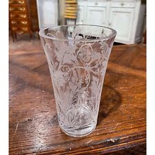 Vintage French Christofle Crystal Vase With Etched Motifs picture