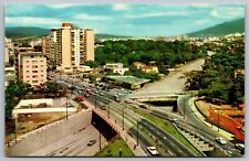 Caracas Venezuela Scenic Downtown City Buildings Aerial View Chrome Postcard picture