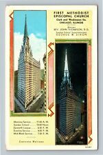 Chicago IL, First Methodist Church Temple Antique, Illinois Vintage Postcard picture
