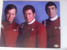 Signed D. Kelley, W. Shatner, L. Nimoy 8x10 color photo w/coa= picture
