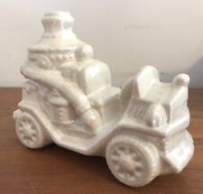 Vintage Rob Roy collectible ceramic pearl white fire truck money coin piggy bank picture