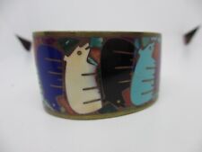 VTG Signed Turza Wells Andrew Shows INLAY Turquoise & More Bears Cuff Bracelet picture