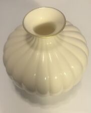 Lenox Small Cream Colored Ribbed Vase With Gold Rim,  5