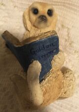 Stone Critters Golden Retriever Dog SCB-165  Reading Blue Book picture