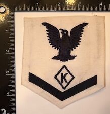Post WWII USN Petty Officer 3rd Class Chemical Warfareman K Rate White Patch picture