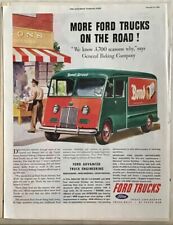 1945 magazine ad for Ford Trucks - More on the road, Bond Bread delivery van picture