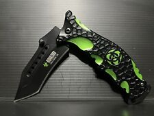 8” BIOHAZARD Zombie Survival Gear Folding Knife Spring Assisted picture