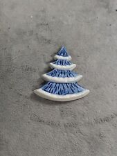 Cute Blue And White Christmas Tree Magnet 3” Tall picture