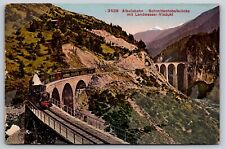 Switzerland Albulabahn Schmittentobel Brücke mit Landwasserviadukt Postcard picture