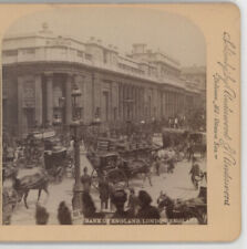 Busy Street Bank of England London England Jarvis Underwood Stereoview c1900 picture