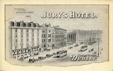 Postcard Jury's Hotel College Green Dublin Ireland Horse Buggy Electric Trolley picture