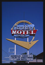 Rambler Motel sign Route 66 Shamrock Texas 1980s Historic Old Photo picture