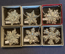 GORHAM STERLING SILVER SNOWFLAKE HOLIDAY CHRISTMAS ORNAMENTS LOT OF 6 picture