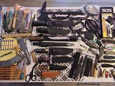 Mega Knife Lot, 60+ Pre-Owned Fixed Blade Knives & Folding Knives & Etc.... picture