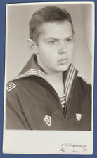 Affectionate Gentle Man Sailor Guy in Navy Uniform Soviet Vintage Photo USSR picture