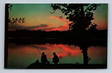 Sunset End of a Perfect Day Oklahoma Fishing Postcard picture