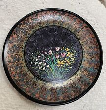 SET OF 2 VTG BOUTIQUE DELLA BOMBONIERA Hand Painted Flower Wall Plates ITALY EUC picture