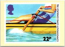VINTAGE CONTINENTAL SIZED POSTCARD UK ROYAL MAIL COMMONWEALTH GAMES 22 PENNIES picture