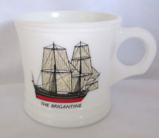 Vintage THE BRIGANTINE Ship Mug Surrey Milk Glass Shaving Cup USA EUC picture