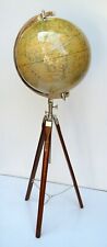 Decor 12'' Nautical World Map Globe Ornament With Floor Stand Wooden Tripod picture