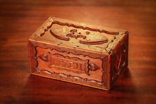 Incredible Inlaid Carved Dimensional Wood Antique Victorian Box Shield Decor picture
